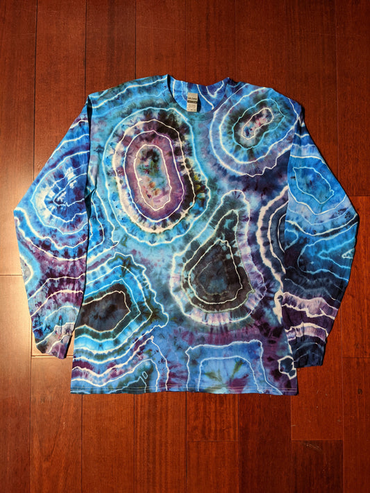 Long sleeve Large Geode Blue purple tones