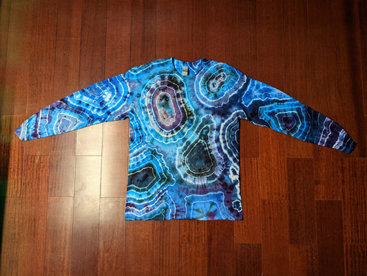 Long sleeve Large Geode Blue purple tones